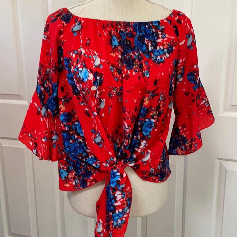 Off the shoulder red top XS
